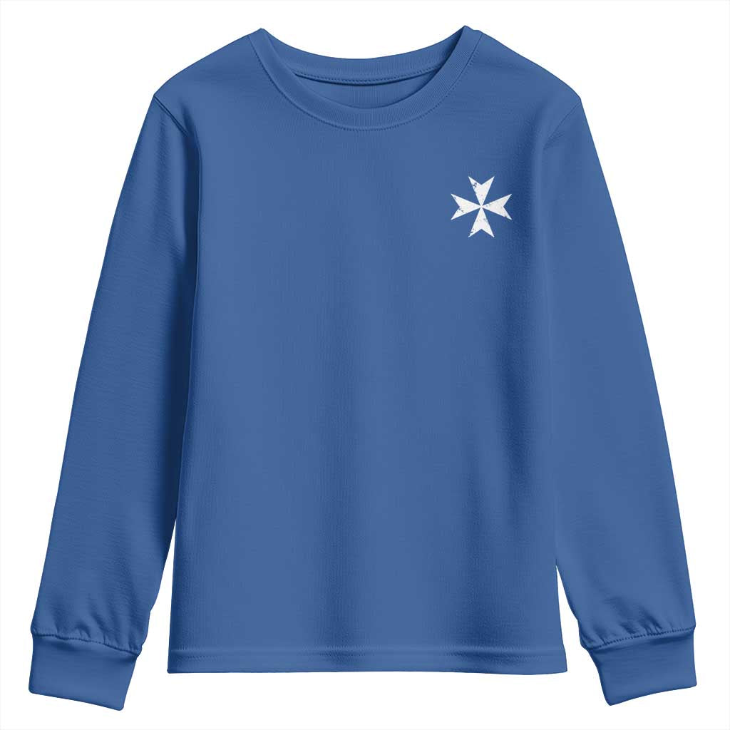 Knights Hospitaller Vintage Maltese Cross Catholic Christian Youth Sweatshirt