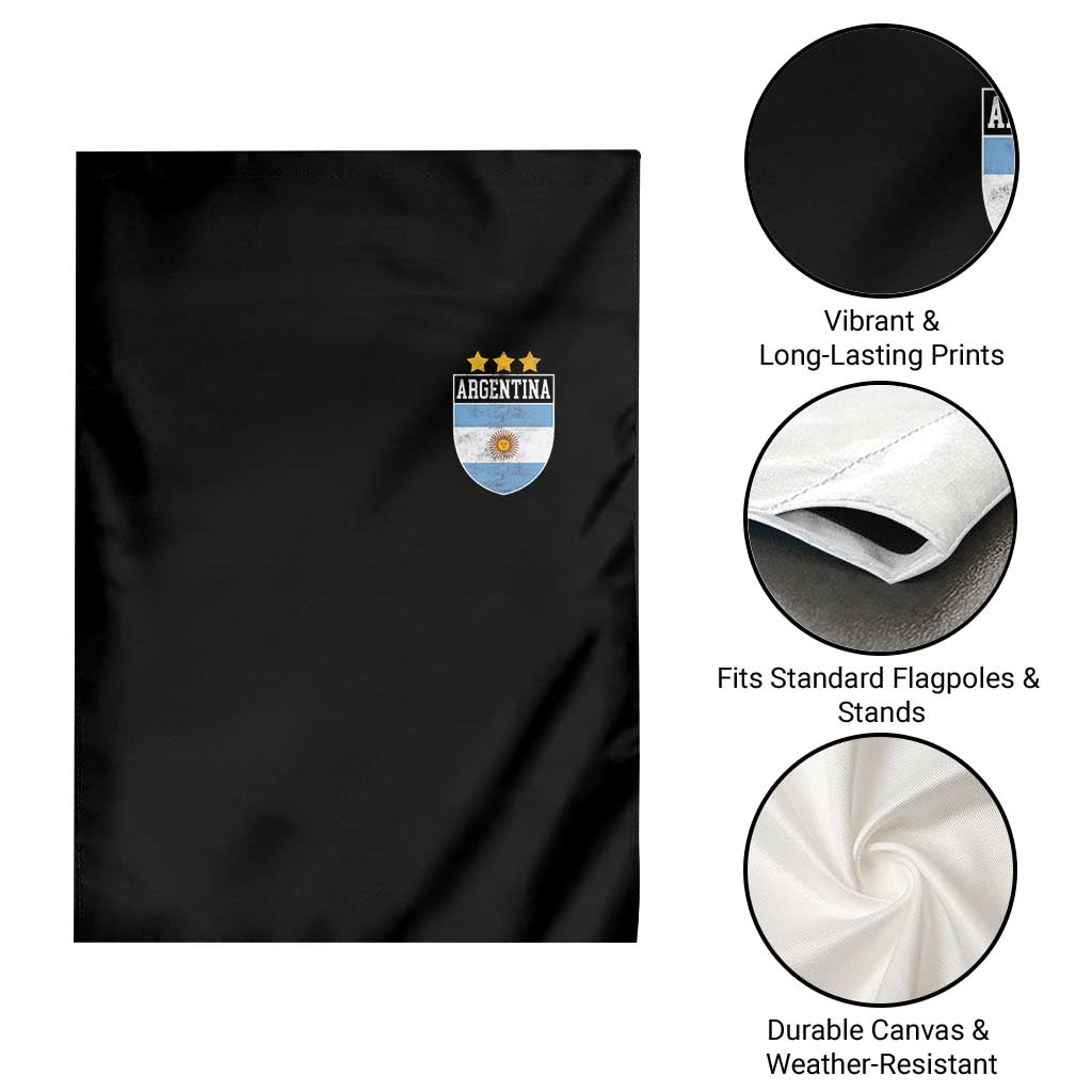 Argentina 3rd Star Vintage Argentine Football Crest Garden Flag
