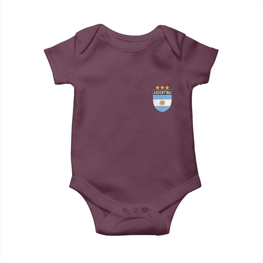 Argentina 3rd Star Vintage Argentine Football Crest Baby Onesie