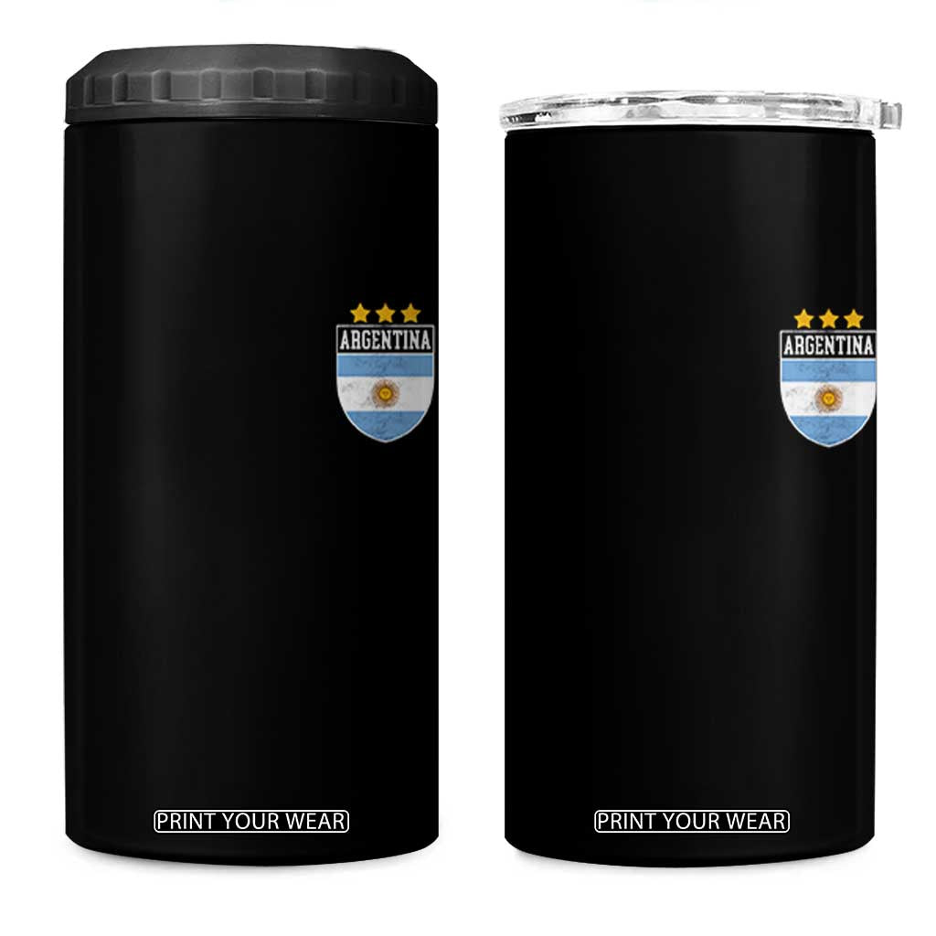 Argentina 3rd Star Vintage Argentine Football Crest 4 in 1 Can Cooler Tumbler TS11 One Size: 16 oz Black Print Your Wear