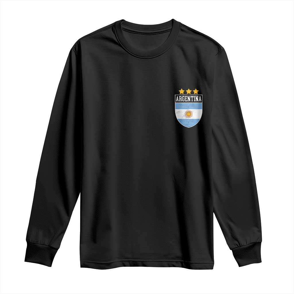 Argentina 3rd Star Vintage Argentine Football Crest Long Sleeve Shirt
