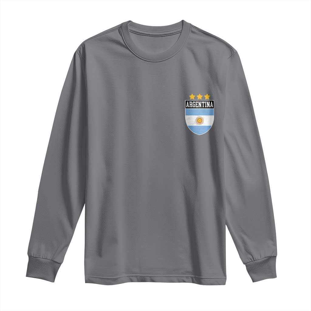 Argentina 3rd Star Vintage Argentine Football Crest Long Sleeve Shirt