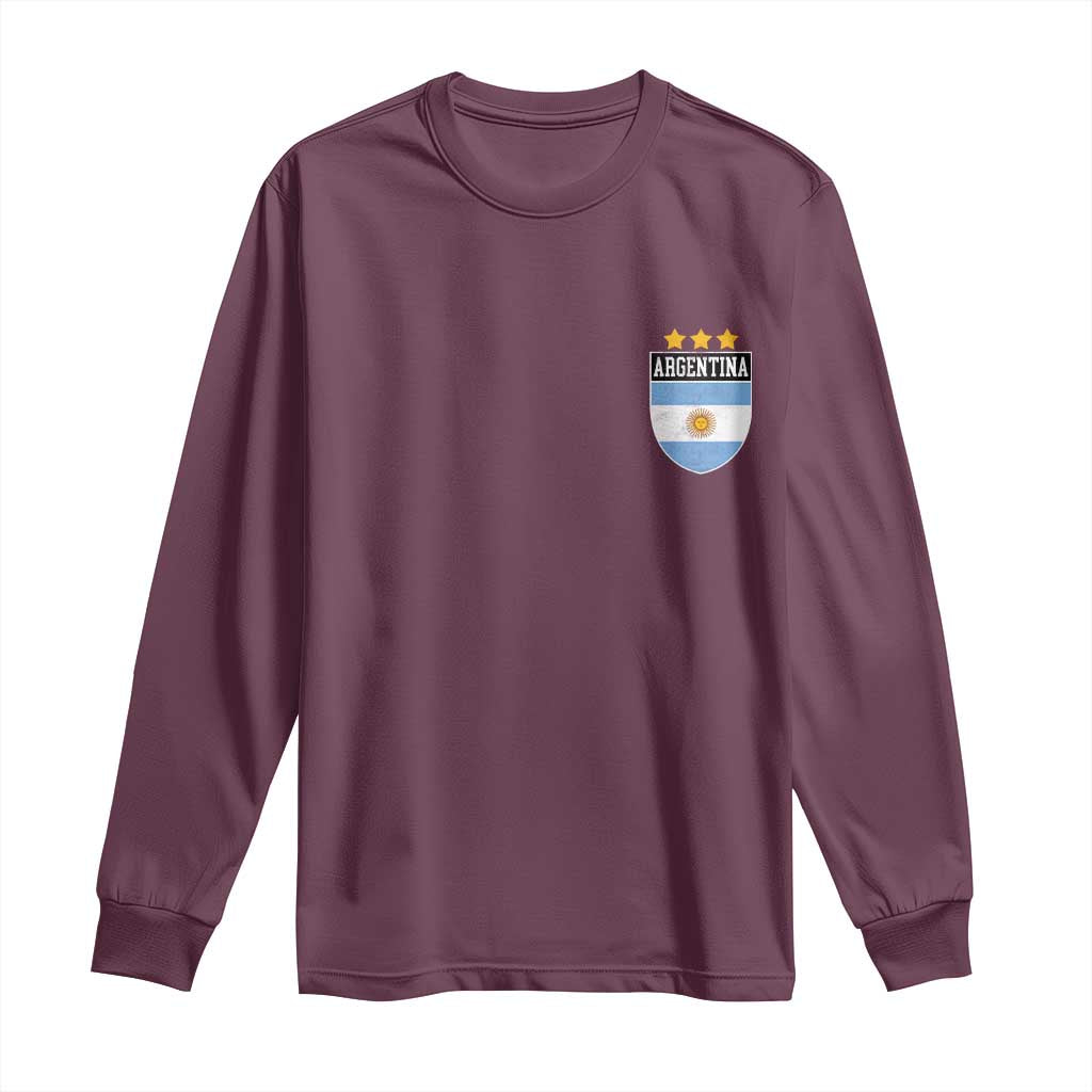 Argentina 3rd Star Vintage Argentine Football Crest Long Sleeve Shirt