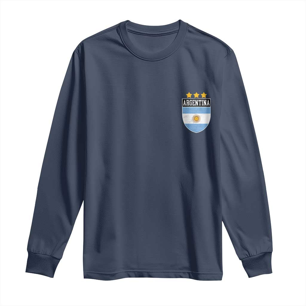 Argentina 3rd Star Vintage Argentine Football Crest Long Sleeve Shirt
