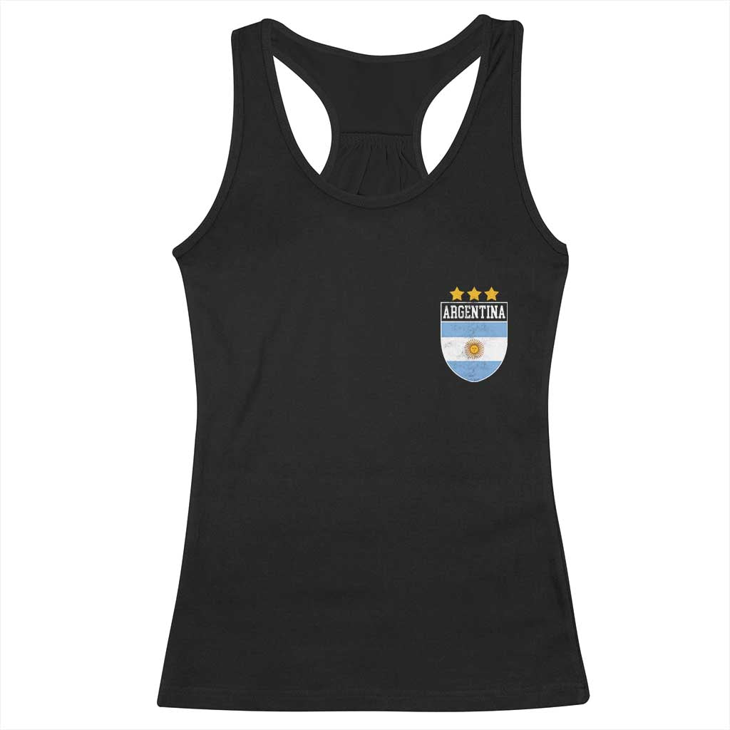 Argentina 3rd Star Vintage Argentine Football Crest Racerback Tank Top