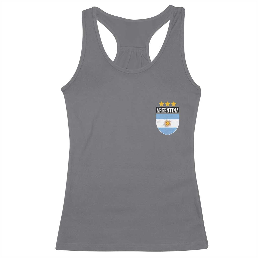 Argentina 3rd Star Vintage Argentine Football Crest Racerback Tank Top