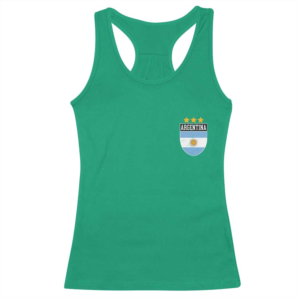 Argentina 3rd Star Vintage Argentine Football Crest Racerback Tank Top