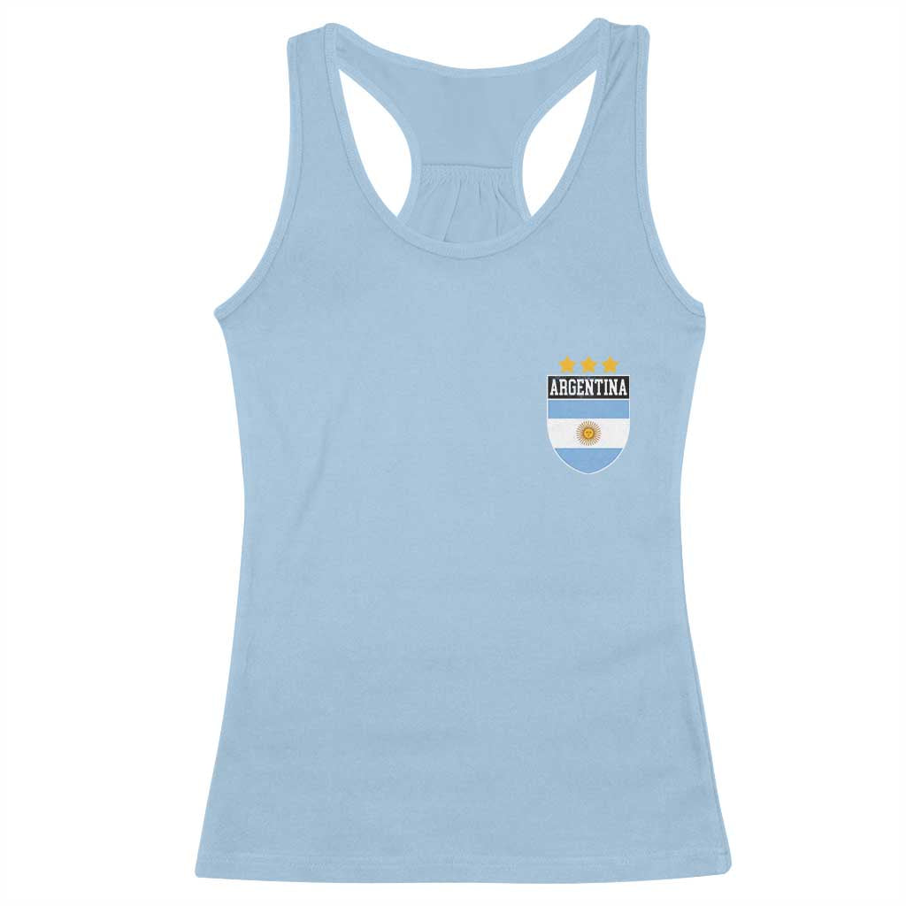 Argentina 3rd Star Vintage Argentine Football Crest Racerback Tank Top