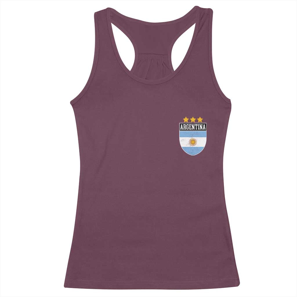 Argentina 3rd Star Vintage Argentine Football Crest Racerback Tank Top