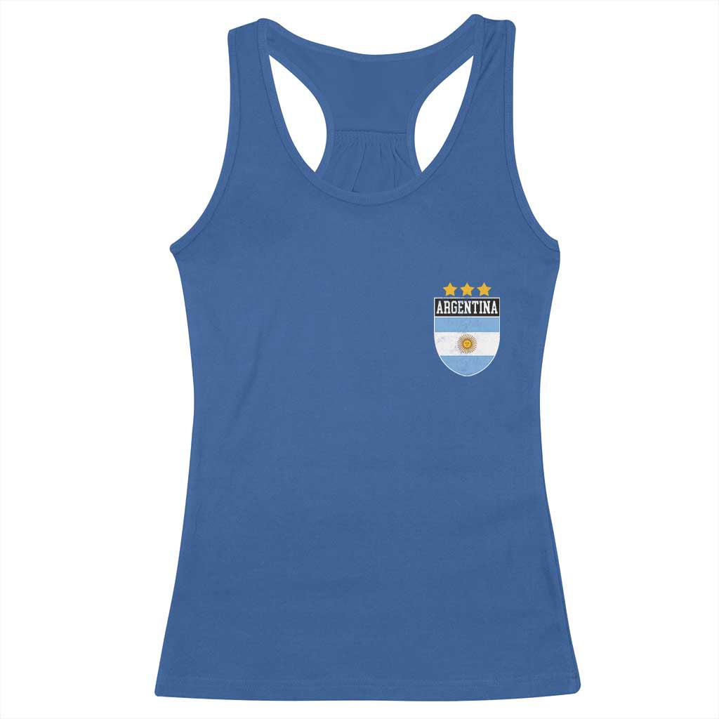 Argentina 3rd Star Vintage Argentine Football Crest Racerback Tank Top