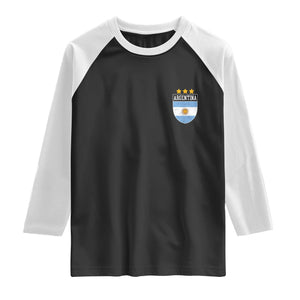 Argentina 3rd Star Vintage Argentine Football Crest Raglan Shirt