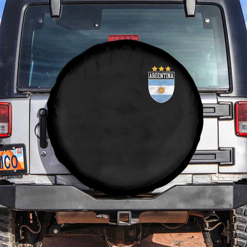 Argentina 3rd Star Vintage Argentine Football Crest Spare Tire Cover TS11 No hole Black Print Your Wear