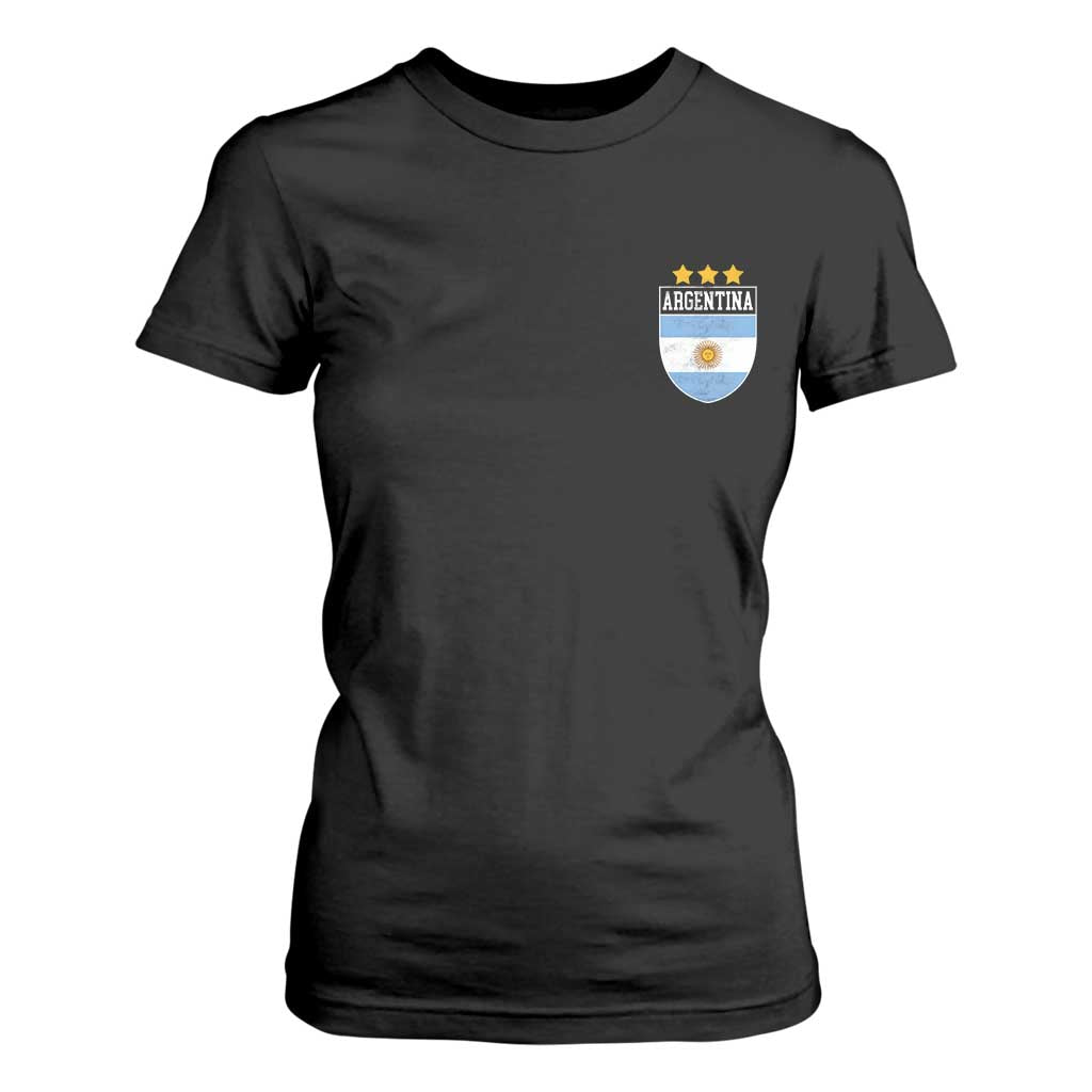Argentina 3rd Star Vintage Argentine Football Crest T Shirt For Women