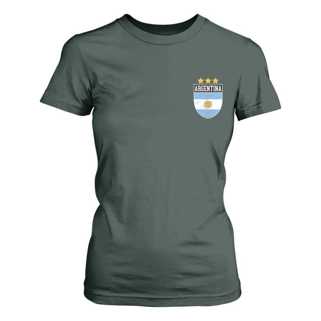 Argentina 3rd Star Vintage Argentine Football Crest T Shirt For Women