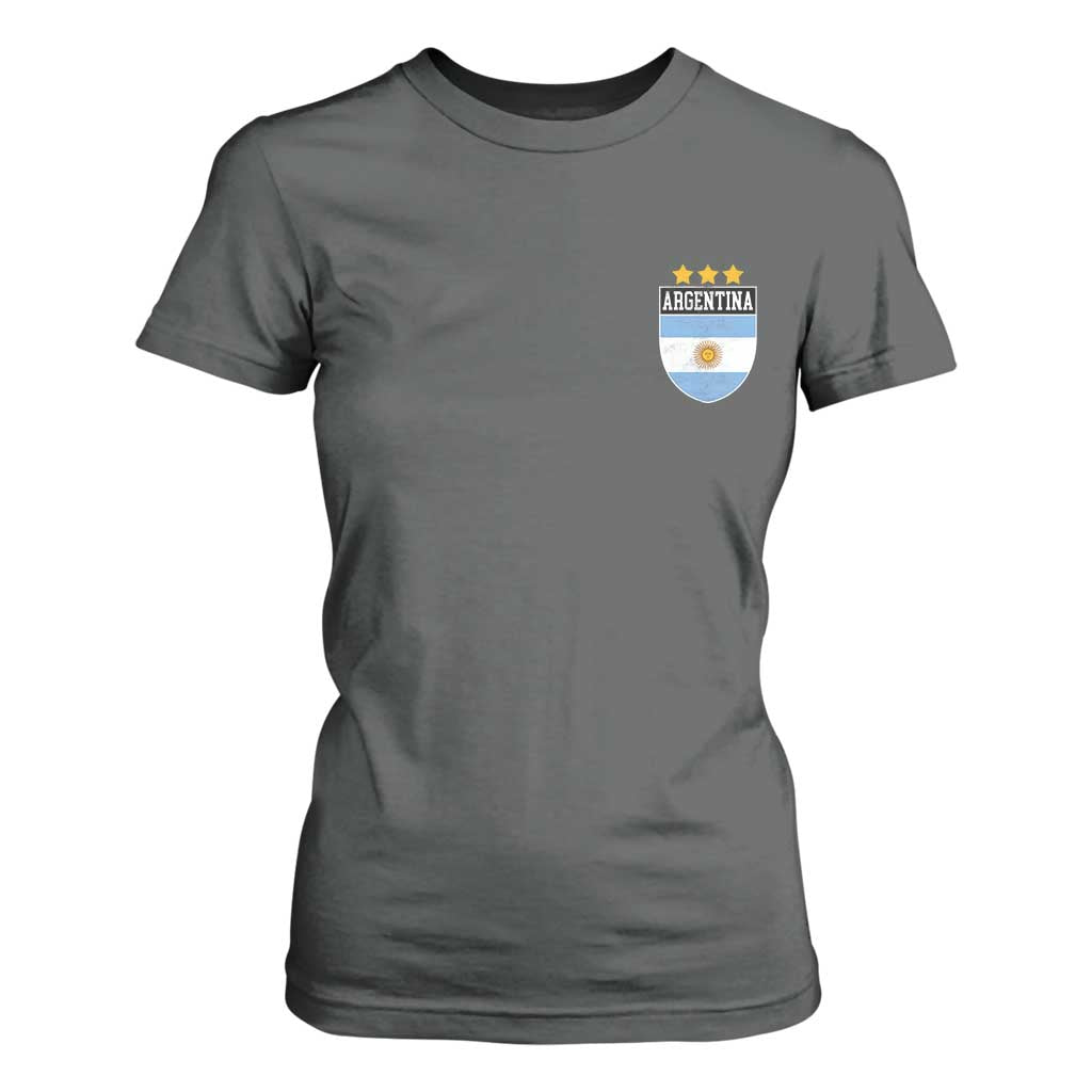Argentina 3rd Star Vintage Argentine Football Crest T Shirt For Women