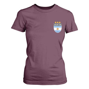 Argentina 3rd Star Vintage Argentine Football Crest T Shirt For Women