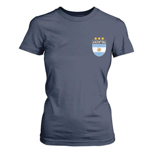 Argentina 3rd Star Vintage Argentine Football Crest T Shirt For Women