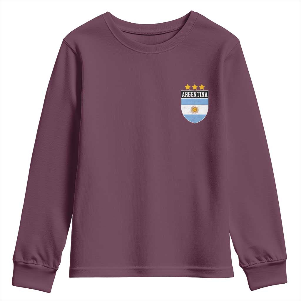 Argentina 3rd Star Vintage Argentine Football Crest Youth Sweatshirt