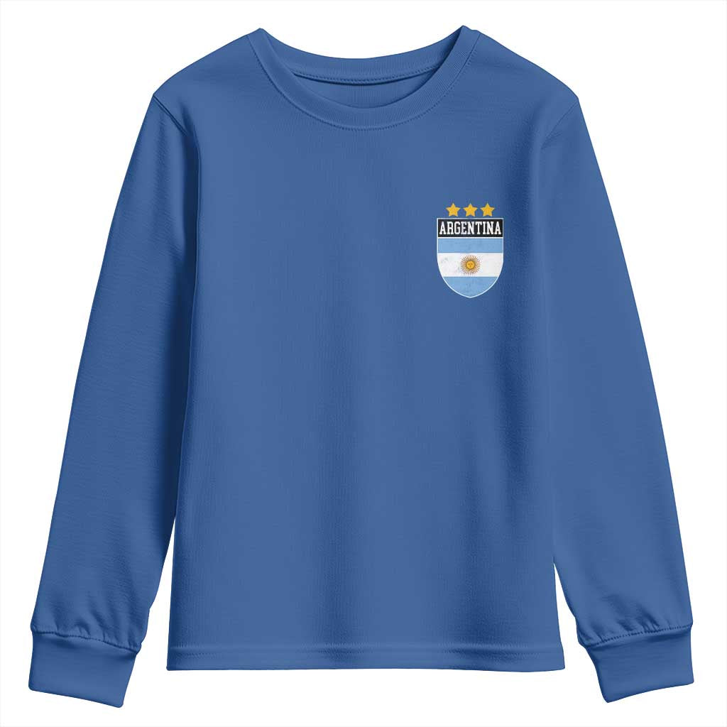 Argentina 3rd Star Vintage Argentine Football Crest Youth Sweatshirt