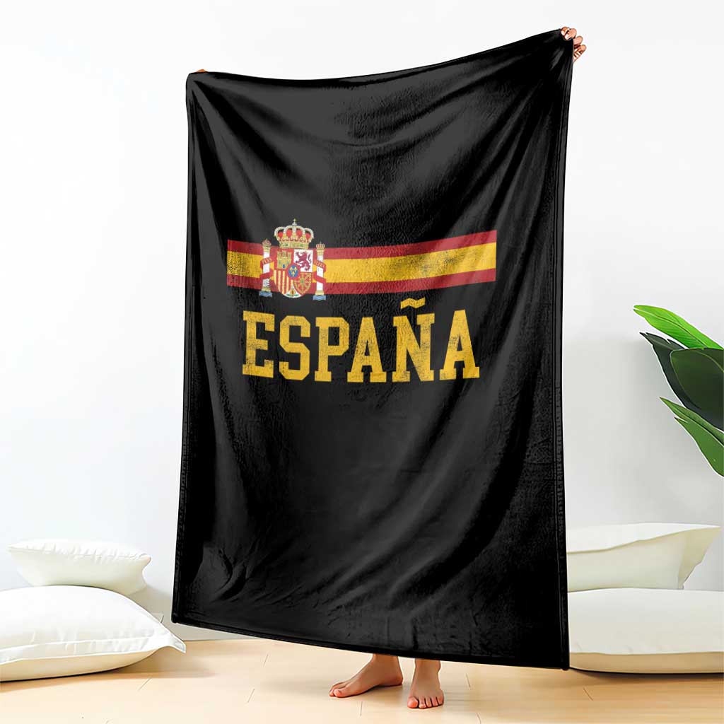 Espana Pride Vintage Spain Coat of Arms Patriotic Spainish Flag Throw Blanket
