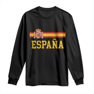 Espana Pride Vintage Spain Coat of Arms Patriotic Spainish Flag Long Sleeve Shirt