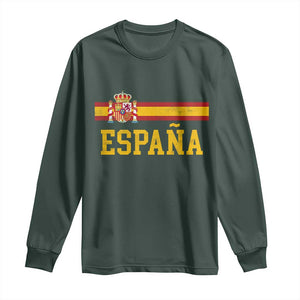 Espana Pride Vintage Spain Coat of Arms Patriotic Spainish Flag Long Sleeve Shirt