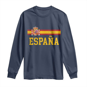 Espana Pride Vintage Spain Coat of Arms Patriotic Spainish Flag Long Sleeve Shirt