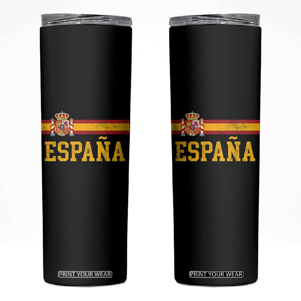 Espana Pride Vintage Spain Coat of Arms Patriotic Spainish Flag Skinny Tumbler