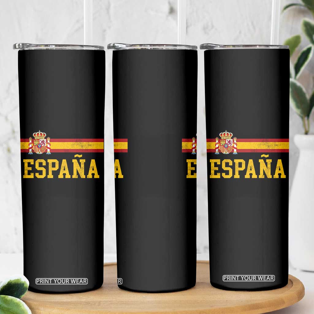 Espana Pride Vintage Spain Coat of Arms Patriotic Spainish Flag Skinny Tumbler