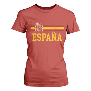 Espana Pride Vintage Spain Coat of Arms Patriotic Spainish Flag T Shirt For Women