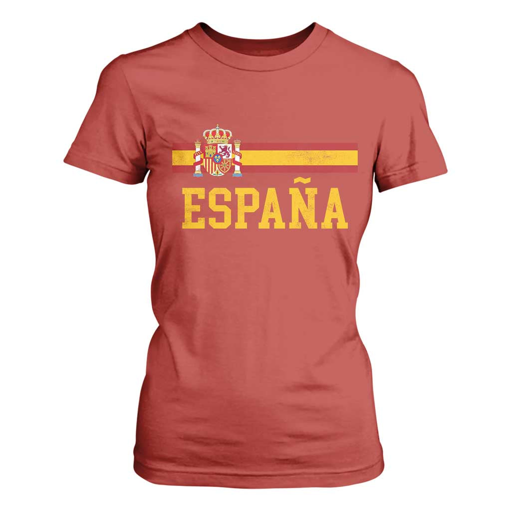 Espana Pride Vintage Spain Coat of Arms Patriotic Spainish Flag T Shirt For Women TS11 Red Print Your Wear