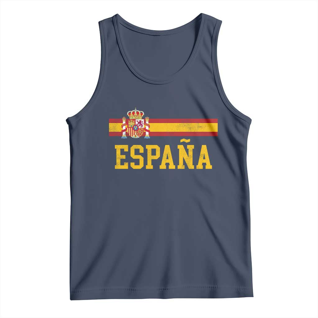 Espana Pride Vintage Spain Coat of Arms Patriotic Spainish Flag Tank Top