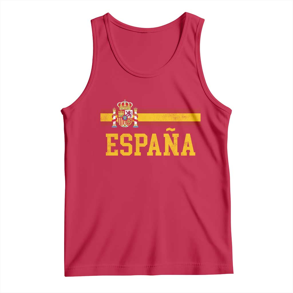 Espana Pride Vintage Spain Coat of Arms Patriotic Spainish Flag Tank Top