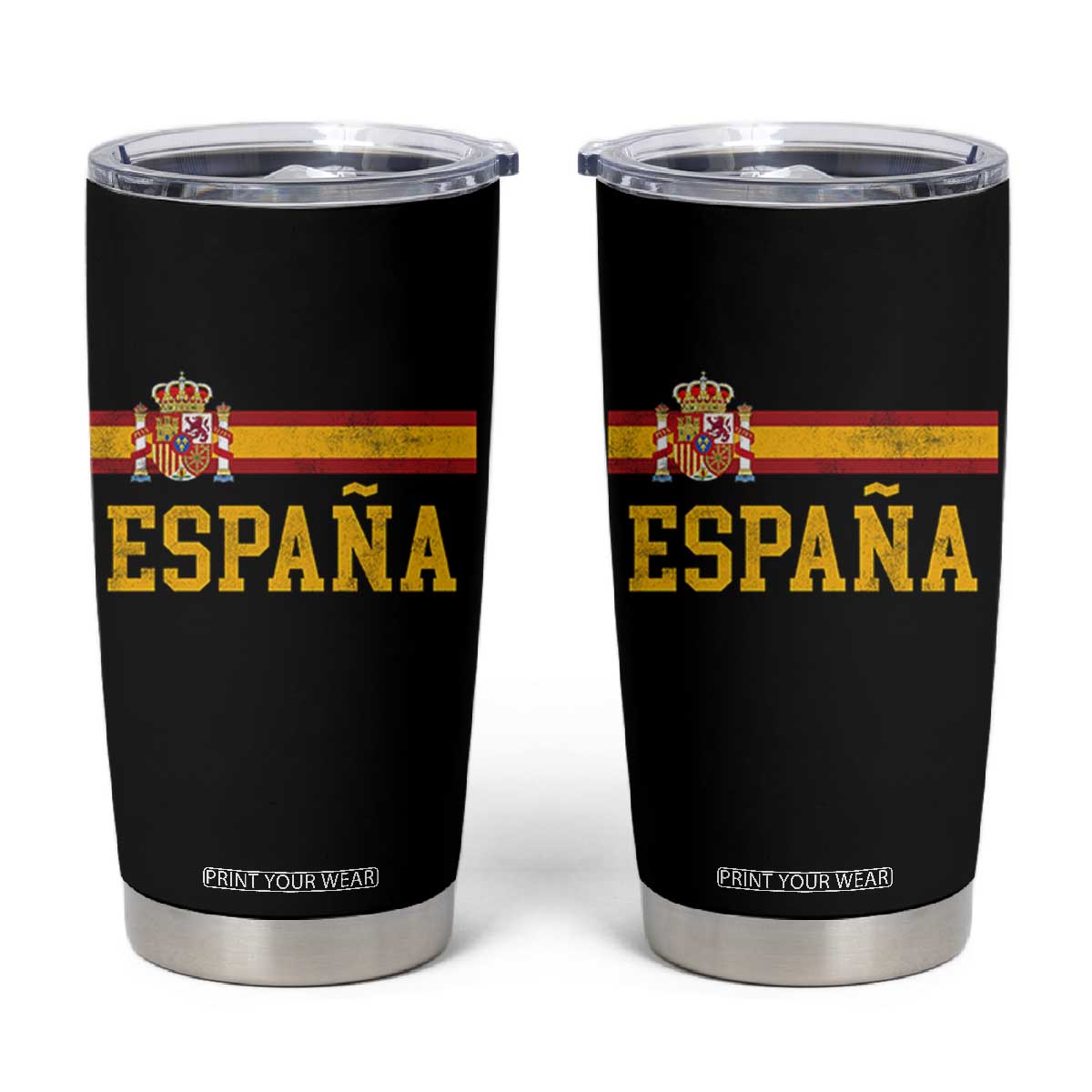 Espana Pride Vintage Spain Coat of Arms Patriotic Spainish Flag Tumbler Cup