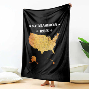 Native American Tribes Throw Blanket Vintage Native American Map US History TS11 Print Your Wear