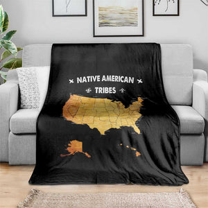Native American Tribes Throw Blanket Vintage Native American Map US History TS11 Print Your Wear