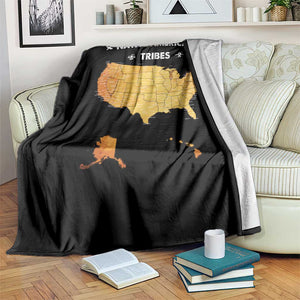 Native American Tribes Throw Blanket Vintage Native American Map US History TS11 Print Your Wear