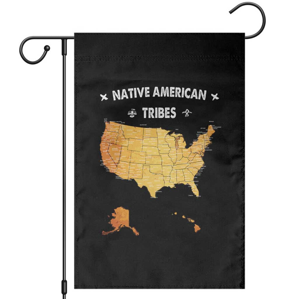 Native American Tribes Garden Flag Vintage Native American Map US History TS11 Black Print Your Wear