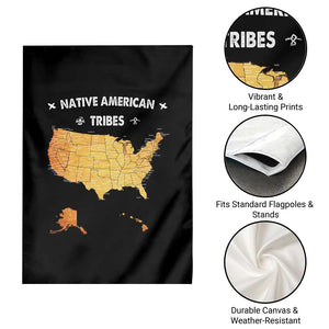 Native American Tribes Garden Flag Vintage Native American Map US History TS11 Print Your Wear