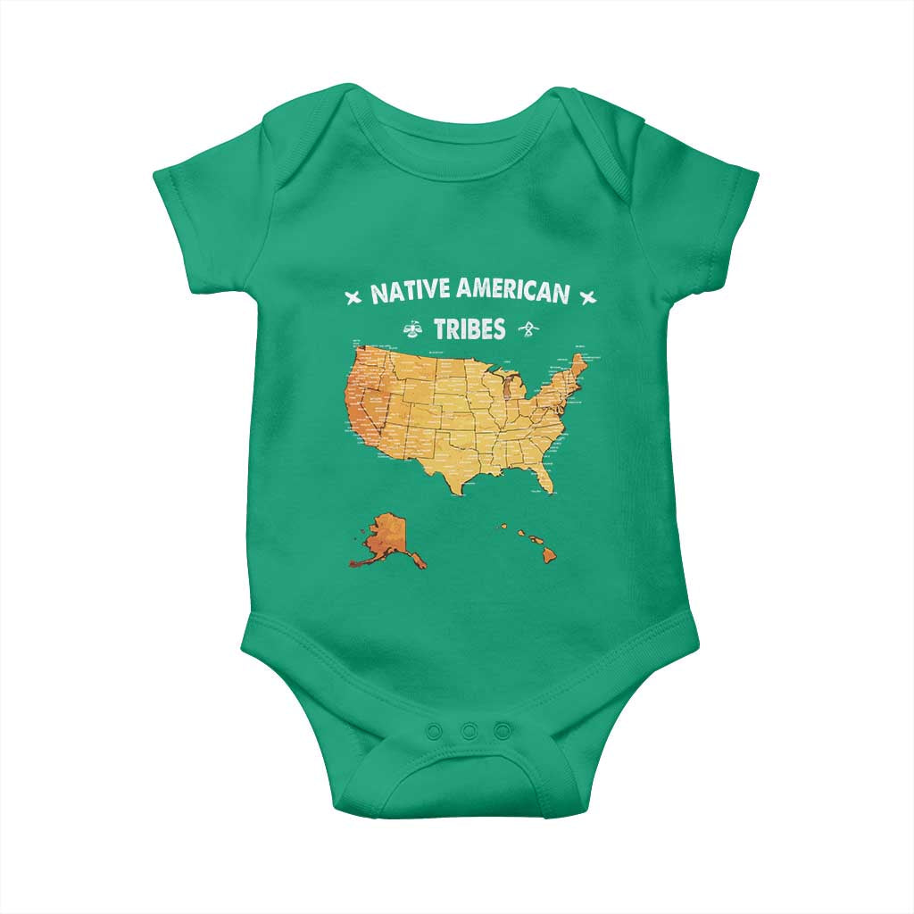Native American Tribes Baby Onesie Vintage Native American Map US History TS11 Irish Green Print Your Wear