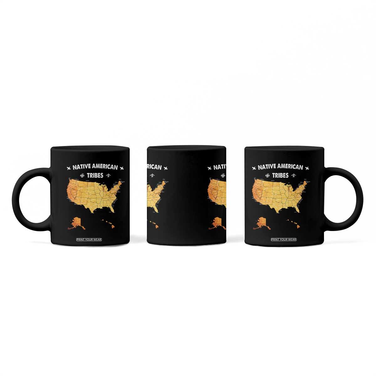 Native American Tribes Coffee Mug Vintage Native American Map US History TS11 Print Your Wear