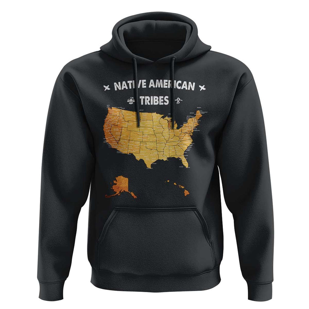 Native American Tribes Hoodie Vintage Native American Map US History TS11 Black Print Your Wear