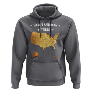 Native American Tribes Hoodie Vintage Native American Map US History TS11 Charcoal Print Your Wear