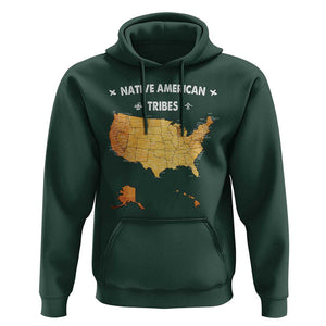 Native American Tribes Hoodie Vintage Native American Map US History TS11 Dark Forest Green Print Your Wear