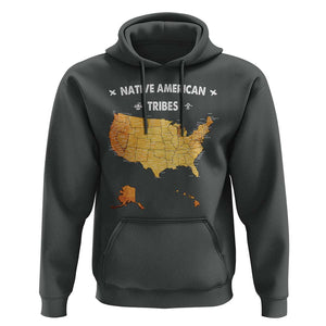 Native American Tribes Hoodie Vintage Native American Map US History TS11 Dark Heather Print Your Wear