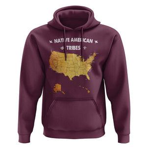 Native American Tribes Hoodie Vintage Native American Map US History TS11 Maroon Print Your Wear