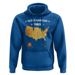 Native American Tribes Hoodie Vintage Native American Map US History TS11 Royal Blue Print Your Wear