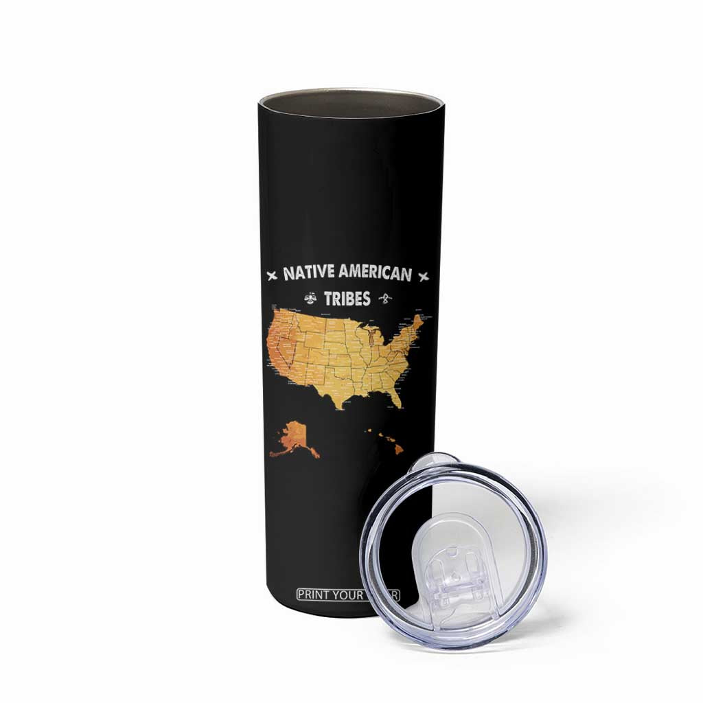 Native American Tribes Skinny Tumbler Vintage Native American Map US History TS11 Print Your Wear