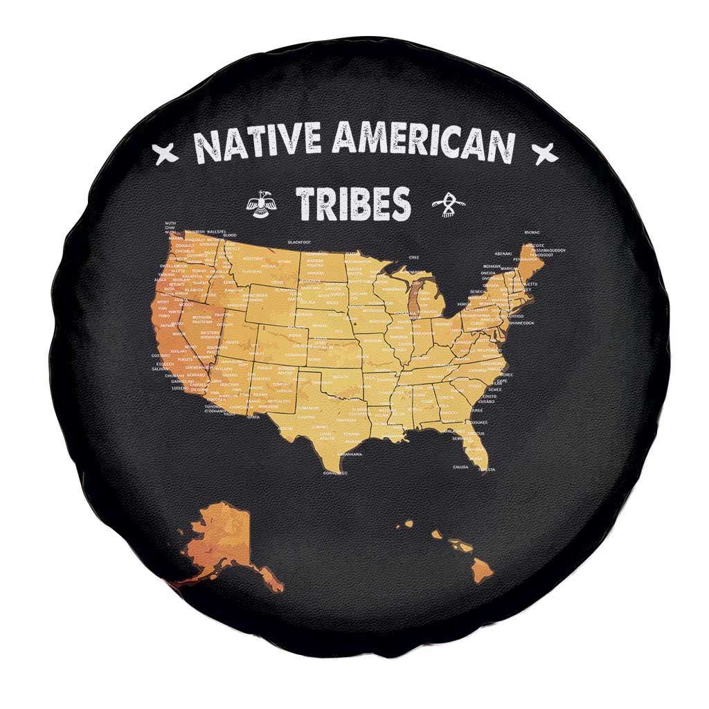 Native American Tribes Spare Tire Cover Vintage Native American Map US History TS11 Print Your Wear
