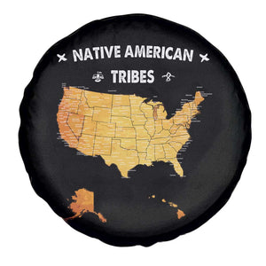 Native American Tribes Spare Tire Cover Vintage Native American Map US History TS11 Print Your Wear